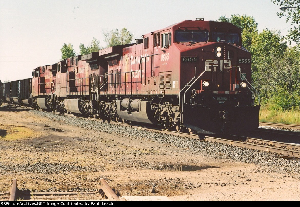 Coal train exits the yard